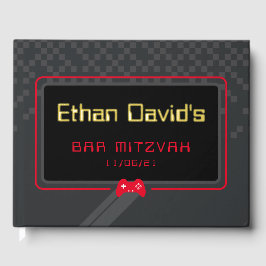 BAR MITZVAH gamer cool trendy rood zwart Gastenboek