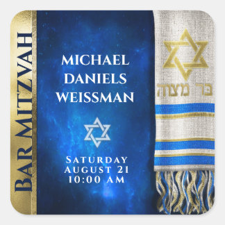 Bar Mitzvah Gebedsjaal Vierkante Sticker