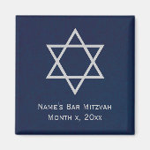 Bar Mitzvah Gepersonaliseerde Magneet - Blauw en Z (Voorkant)