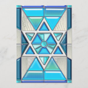 Bar Mitzvah Glas in lood & Silver Star van David Kaart