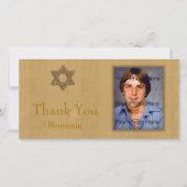 Bar Mitzvah Gold Bedankkaart (Voorkant)