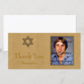 Bar Mitzvah Gold Bedankkaart (Voorkant / Achterkant)