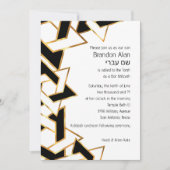 Bar Mitzvah Gold Black White Star van David Kaart (Voorkant)