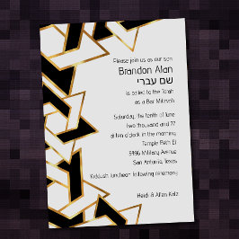 Bar Mitzvah Gold Black White Star van David Kaart
