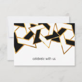 Bar Mitzvah Gold Black White Star van David Kaart (Voorkant)