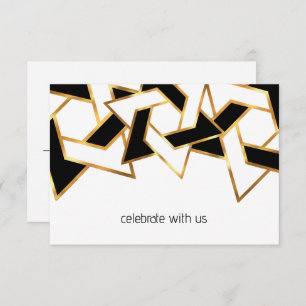 Bar Mitzvah Gold Black White Star van David Kaart