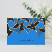Bar Mitzvah Gold Blue Star van David Kaart (Staand voorkant)