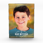Bar Mitzvah Gold Brush Bold Moderne Typografie Fotoblokken (Voorkant)