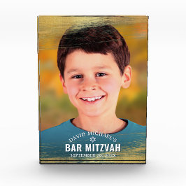 Bar Mitzvah Gold Brush Bold Moderne Typografie Fotoblokken