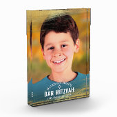 Bar Mitzvah Gold Brush Bold Moderne Typografie Fotoblokken (Links)