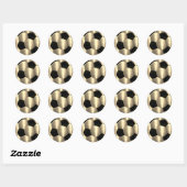 Bar Mitzvah Gold en Black Voetbal Classic Rou Ronde Sticker (Vel)