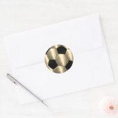 Bar Mitzvah Gold en Black Voetbal Classic Rou Ronde Sticker (Envelop)