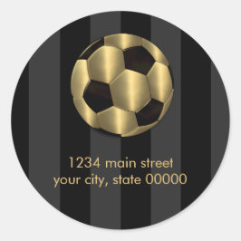 Bar Mitzvah Gold en Black Voetbal Ronde Sticker