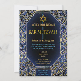 Bar Mitzvah Gold en Blue Kaart