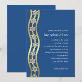 Bar Mitzvah Gold- en Silver Wavy-rand Alle kleuren Kaart (Voorkant / Achterkant)