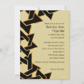 Bar Mitzvah Gold en zwarte ster van David Kaart (Voorkant)