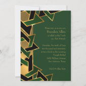 Bar Mitzvah Gold Green Black Star van David Kaart (Voorkant)