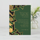 Bar Mitzvah Gold Green Black Star van David Kaart (Staand voorkant)