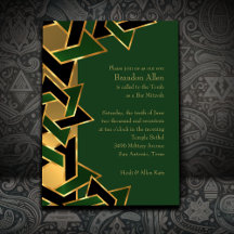 Bar Mitzvah Gold Green Black Star van David