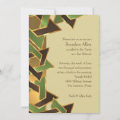 Bar Mitzvah Gold Green Brown Star van David Kaart (Voorkant)