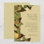 Bar Mitzvah Gold Green Brown Star van David Kaart (Voorkant / Achterkant)