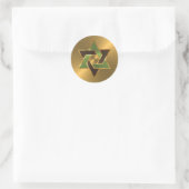 Bar Mitzvah Gold Green Brown Star van David Ronde Sticker (Tas)
