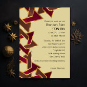 Bar Mitzvah Gold Red Brown Star van David Kaart