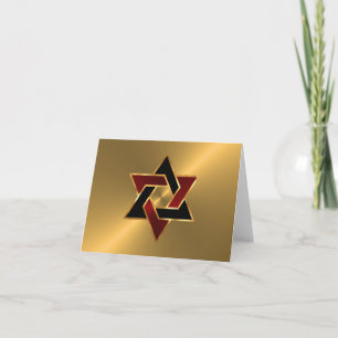 Bar Mitzvah Gold Red Star van David