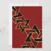 Bar Mitzvah Gold Red Star van David Kaart (Achterkant)