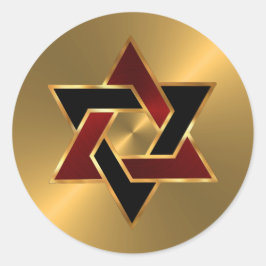 Bar Mitzvah Gold Red Star van David Ronde Sticker