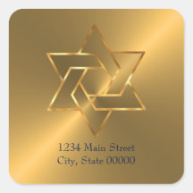 Bar Mitzvah Gold Star van David Return Address