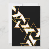 Bar Mitzvah Goud en Zwart Wit Ster van David Kaart (Achterkant)