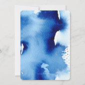 BAR MITZVAH goud stijlvol blauw waterverf uitnodig Kaart (Achterkant)