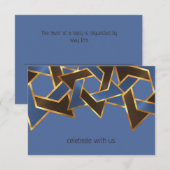 Bar Mitzvah Goudblauw Bruin Ster van David RSVP Kaart (Voorkant / Achterkant)