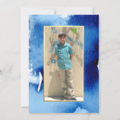 BAR MITZVAH gouden ster blauw waterverf FOTO RYAN2 Kaart (Achterkant)