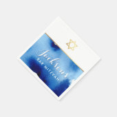 BAR MITZVAH gouden ster Smart Blue waterverf Napki Servet (Hoek)