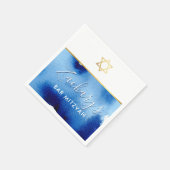 BAR MITZVAH gouden ster smart blue waterverf Servet (Hoek)