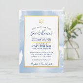 BAR MITZVAH gouden ster smart blue waterverf uitno Kaart (Staand voorkant)