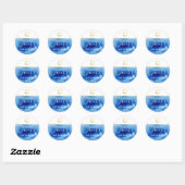 BAR MITZVAH gouden ster smart blue waterverf uitno Ronde Sticker (Vel)