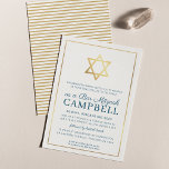 BAR MITZVAH gouden ster traditioneel modern donker Kaart<br><div class="desc">door kat massard >> https://linktr.ee/simplysweetpaperie <<< Een modern, eenvoudig stijlvol uitnodigingsontwerp voor de BAR, Bat of B'NAI MITZVAH TIP van uw kind:: 1. Als u afbeeldingen en lettertypen wilt wijzigen/verplaatsen en meer tekst wilt toevoegen, klikt u op de knop "Aanpassen". - - - - - - - - - -...</div>