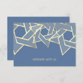 Bar Mitzvah Gouden ster van David RSVP Kaart (Voorkant / Achterkant)