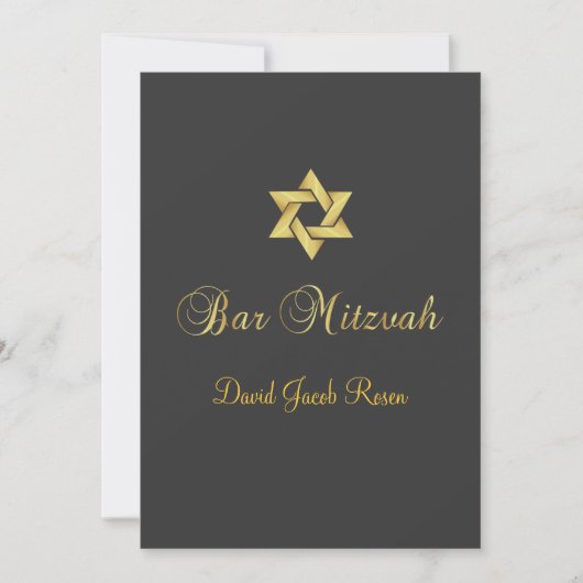 Bar Mitzvah/grafiet/goud Kaart (Voorkant)