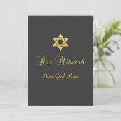 Bar Mitzvah/grafiet/goud Kaart (Staand voorkant)