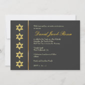 Bar Mitzvah/grafiet/goud Kaart (Achterkant)