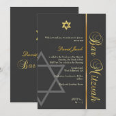 BAR MITZVAH GRAPHITE/GOLD/DIY KLEUR KAART (Voorkant / Achterkant)