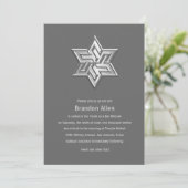 Bar Mitzvah Gray Tones Star van David Kaart (Staand voorkant)