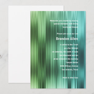 Bar Mitzvah Green Blue Stripes Kaart
