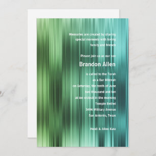 Bar Mitzvah Green Blue Stripes Kaart