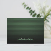 Bar Mitzvah Green en Black Horizontal Stripes Kaart (Staand voorkant)