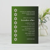 Bar Mitzvah Green en Black Kaart (Staand voorkant)
